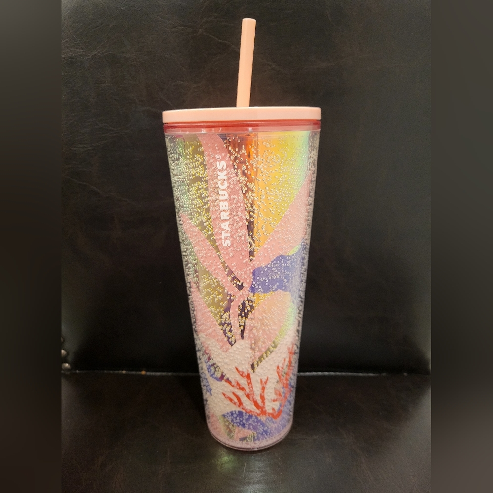 Starbucks 24oz Pink Coral/Bubbly Tumbler